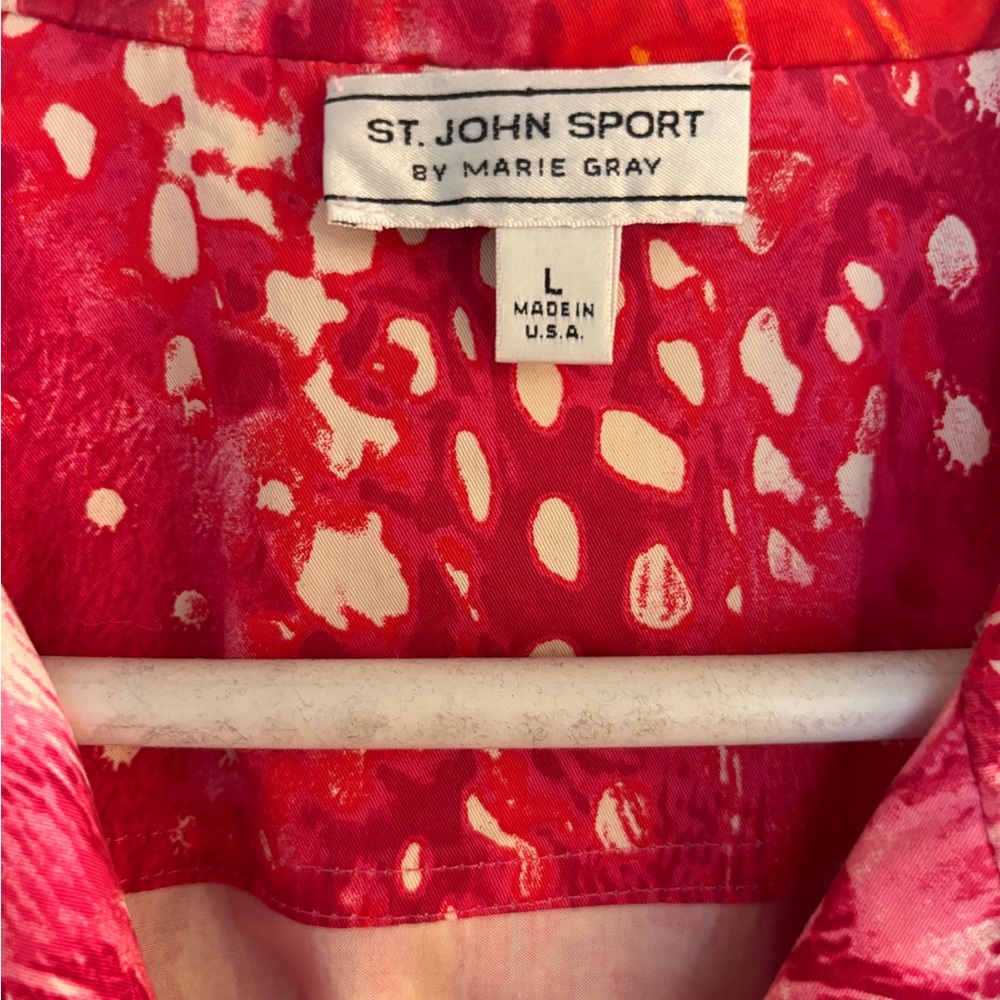 St. John Sport by Marie Gray Red and Pink Blazer - Picture 2 of 2